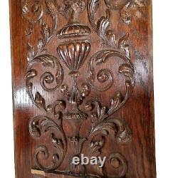 Scroll leaves wood carving panel 23.82 in Antique French architectural salvage