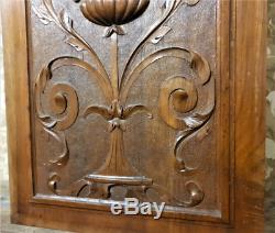 Scroll leaves wood carving panel Antique french gothic architectural salvage