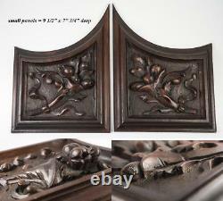 Set 4pc Antique Carved Wood Cabinet Panels, Neo-Renaissance, Gothic Cornucopia