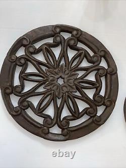 Set Of 2 Hand Carved Wood Wall Hanging Panels Solid Wood