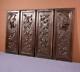 Set Of 4 Antique French Walnut Wood Carved Panels