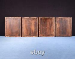 Set of 4 Antique Oak Solid Wood Panels Carvings Salvage