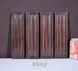 Set of Four Antique French Gothic Revival Panels in Chestnut Wood withLinen Folds