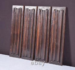 Set of Four Antique French Gothic Revival Panels in Chestnut Wood withLinen Folds