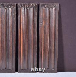 Set of Four Antique French Gothic Revival Panels in Chestnut Wood withLinen Folds