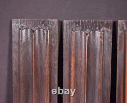 Set of Four Antique French Gothic Revival Panels in Chestnut Wood withLinen Folds