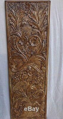 Shabby Chic Wooden Superb Wall Hanging Panel Flower Vase Carved 100% Mango Wood
