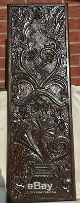 Shabby Chic Wooden Wall Hanging Panel Flower Vase Carved 100% Real Mango Wood