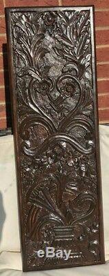 Shabby Chic Wooden Wall Hanging Panel Flower Vase Carved 100% Real Mango Wood