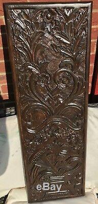 Shabby Chic Wooden Wall Hanging Panel Flower Vase Carved 100% Real Mango Wood