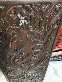 Shabby Chic Wooden Wall Hanging Panel Flower Vase Carved 100% Real Mango Wood