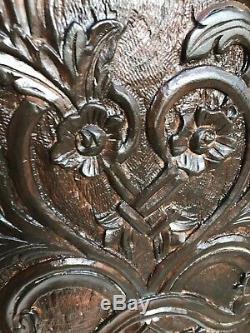 Shabby Chic Wooden Wall Hanging Panel Flower Vase Carved 100% Real Mango Wood