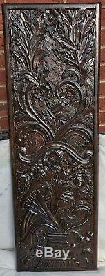 Shabby Chic Wooden Wall Hanging Panel Flower Vase Carved 100% Real Mango Wood