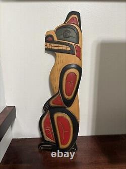 Signed Darcy Joseph Squamish B. C. Pacific Northwest Carved Wall Panel 17x5