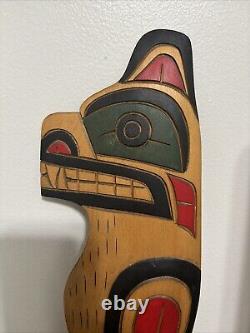 Signed Darcy Joseph Squamish B. C. Pacific Northwest Carved Wall Panel 17x5