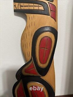 Signed Darcy Joseph Squamish B. C. Pacific Northwest Carved Wall Panel 17x5