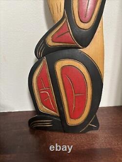 Signed Darcy Joseph Squamish B. C. Pacific Northwest Carved Wall Panel 17x5