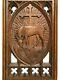 Stunning Carved Oak Gothic Panel With Deer -rare