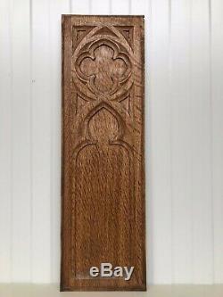 Stunning Gothic Church panel in wood -carved panel in oak (1)