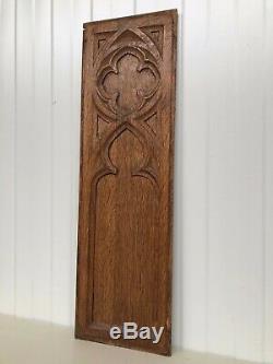 Stunning Gothic Church panel in wood -carved panel in oak (3)