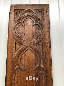 Stunning Gothic Church panel in wood -carved panel in oak (4)