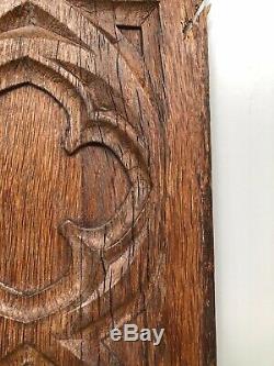 Stunning Gothic Church panel in wood -carved panel in oak (4)