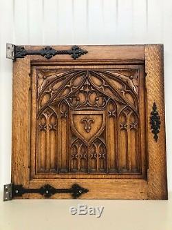 Stunning Gothic Medieval style Panel carved in wood circa 1900 (2)