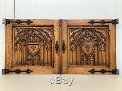 Stunning Gothic Medieval style Panel carved in wood circa 1900 (2)