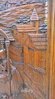 Stunning Large Door panel wood carved with Gothic water well