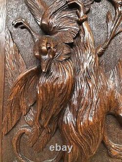 Stunning Large French Death Game Hunt /Black Forest Door panel in wood