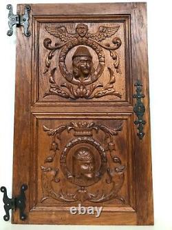 Stunning Neo Renaissance Door panel Carved all over with faces 1