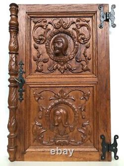 Stunning Neo Renaissance Door panel Carved all over with faces 2