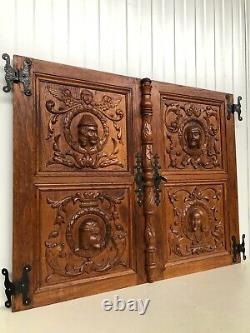 Stunning Neo Renaissance Door panel Carved all over with faces 2