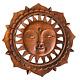 Sunburst Sun Surya & Lotus Wall Art Panel Sculpture Hand Carved Wood Bali Art