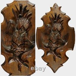 Swiss Black Forest Hand Carved Wood Game Bird Wall Plaque Ruef Brothers Brienz