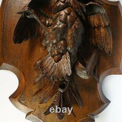 Swiss Black Forest Hand Carved Wood Game Bird Wall Plaque Ruef Brothers Brienz