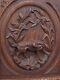 Tall French Antique Carved Panel/door In Oak Wood Hunting Dog 19th. C