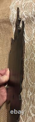 Thai Figure Asian Carved Wood Sculpture Wall Art Panel 11 1/2 dimensional front