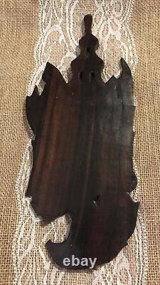 Thai Figure Asian Carved Wood Sculpture Wall Art Panel 11 1/2 dimensional front