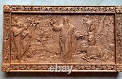 The Sixth Day of Creation Carved Wood Panel Bible Wooden Religious Wall Decor