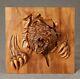 The Bear Is Angry Carved Panel Natural Wood Beech