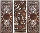 Traditional Thai Figure Wall Art Panel. Large Carved Wood Decor Panels. Set Of 3