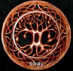 Tree of Life Carving Wall Art Panel Celtic Knot Plaque Hand Carved wood Bali