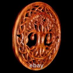 Tree of Life Carving Wall Art Panel Celtic Knot Plaque Hand Carved wood Bali