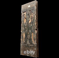 Tribal Torajan Carved Wood Panel Buffalo Vintage Primitive Tanah Toraja Carving