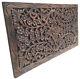 Tropical Wood Carved Wall Decor Panel. Floral Wood Wall Art. Dark Brown 24x13.5