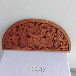 Twin Swans Hand Carved Wood Wall Panel Hanging Decoration Mahogany Free Shipping
