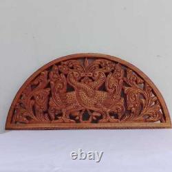 Twin Swans Hand Carved Wood Wall Panel Hanging Decoration Mahogany Free Shipping