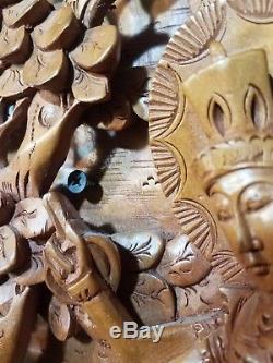 Two Hand Carved Ktraja Bali Wood Art Panels