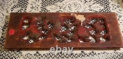 VTG ANTIQUE ASIAN WALL PANEL. WOOD GOLD GILT HAND CARVED 3 D BIRD With FLOWERS 15
